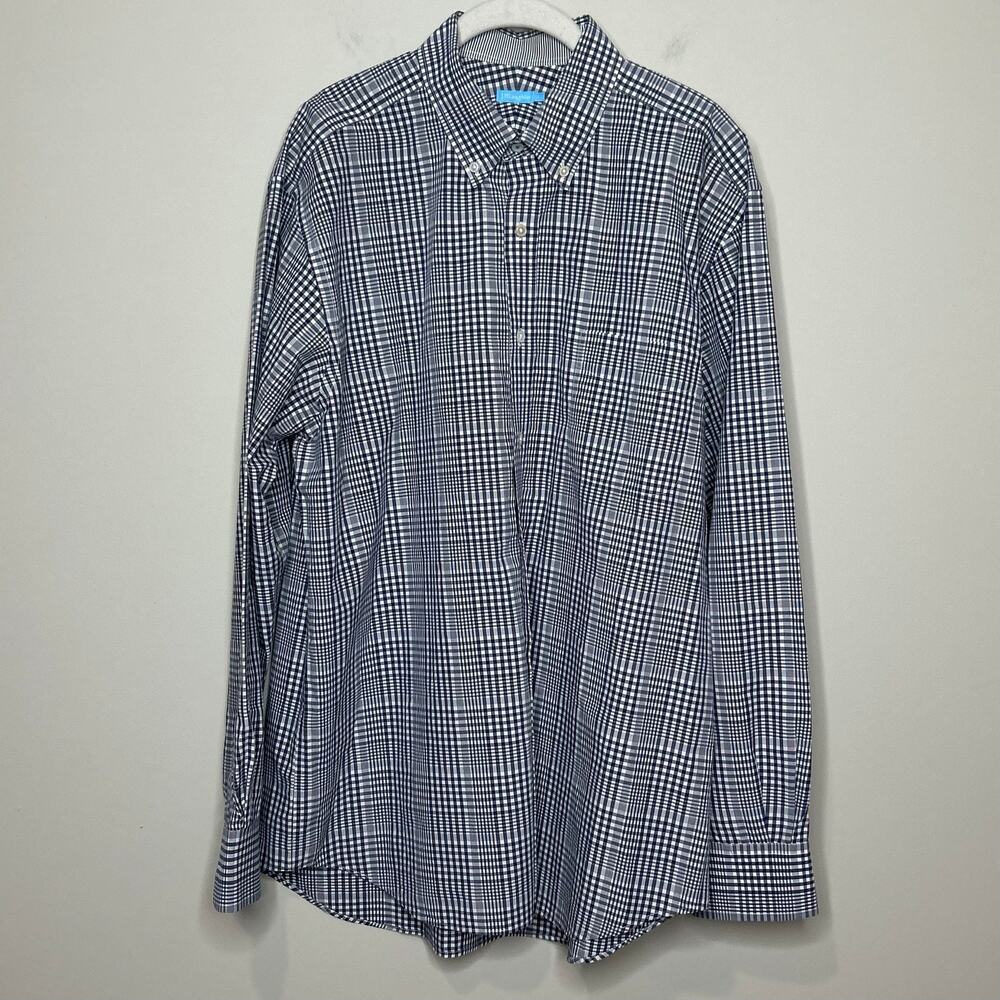 J. Mclaughlin Gingham Plaid Button Down Shirt Size L